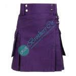 Ladies Purple Utility Kilt Skirt